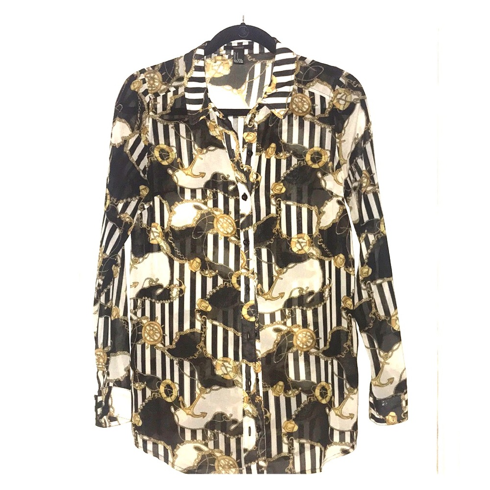 Forever 21 Nautical Pattern Button down